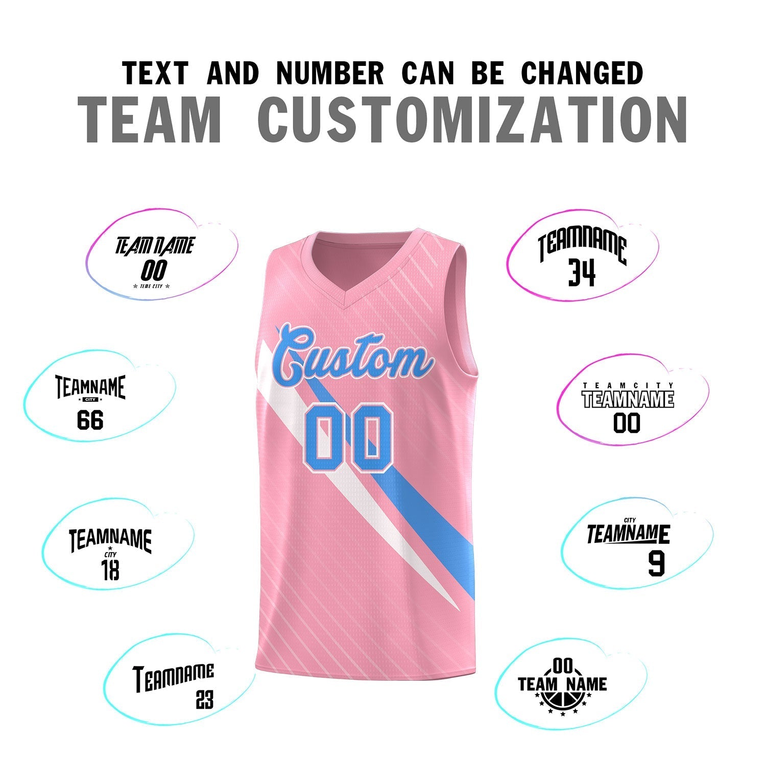 Custom Light Pink Diagonal Pinstripe Pattern Color Block Sports Uniform Basketball Jersey|KXKSHOP
