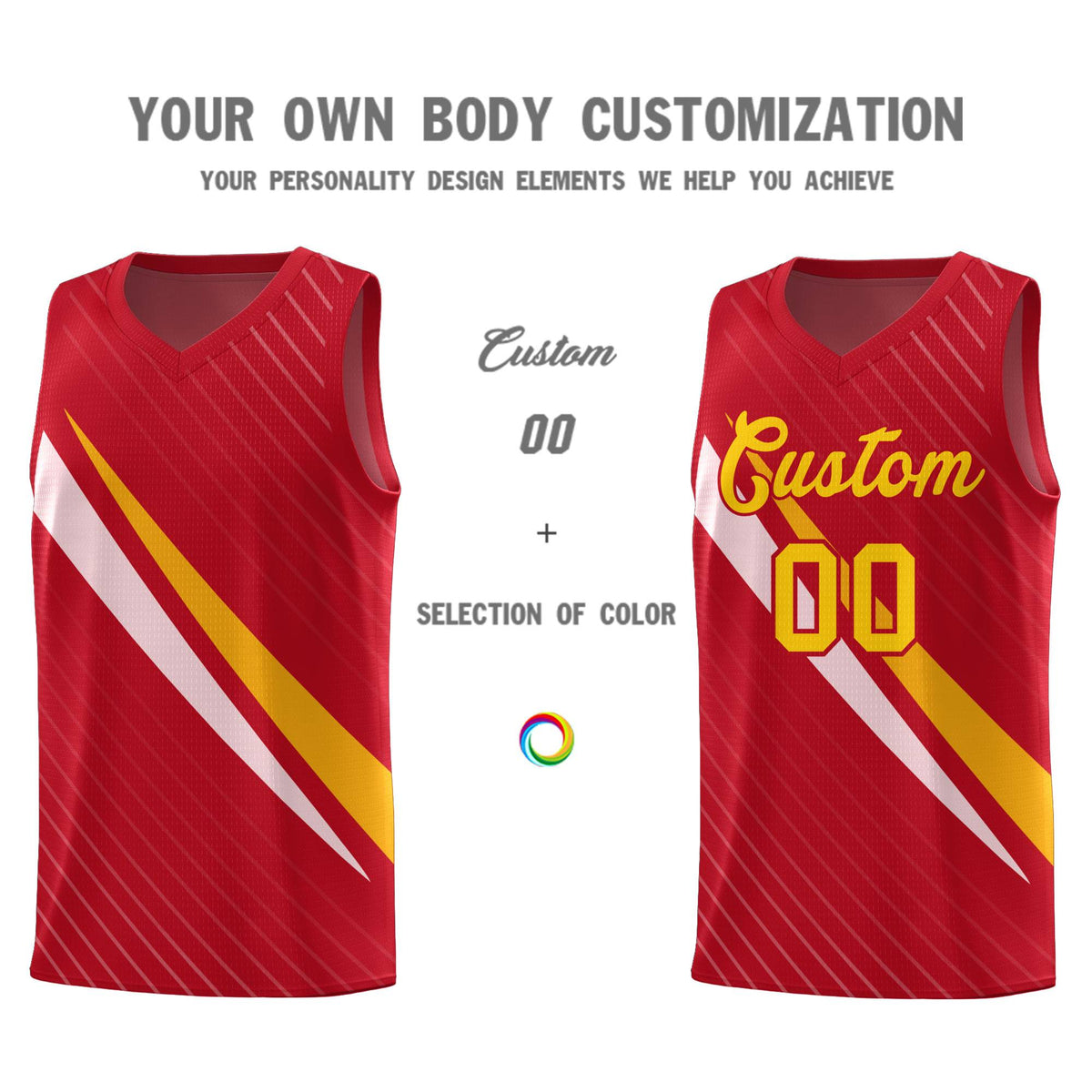 Custom Red Diagonal Pinstripe Pattern Color Block Sports Uniform Basketball Jersey|KXKSHOP