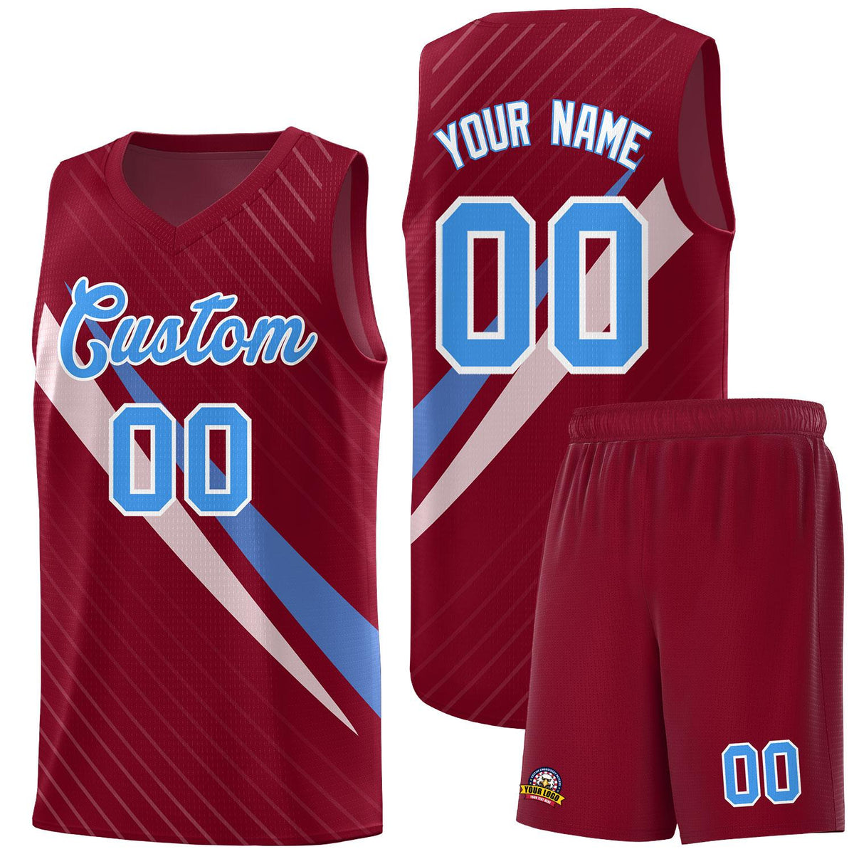 Custom Crimson Diagonal Pinstripe Pattern Color Block Sports Uniform Basketball Jersey|KXKSHOP