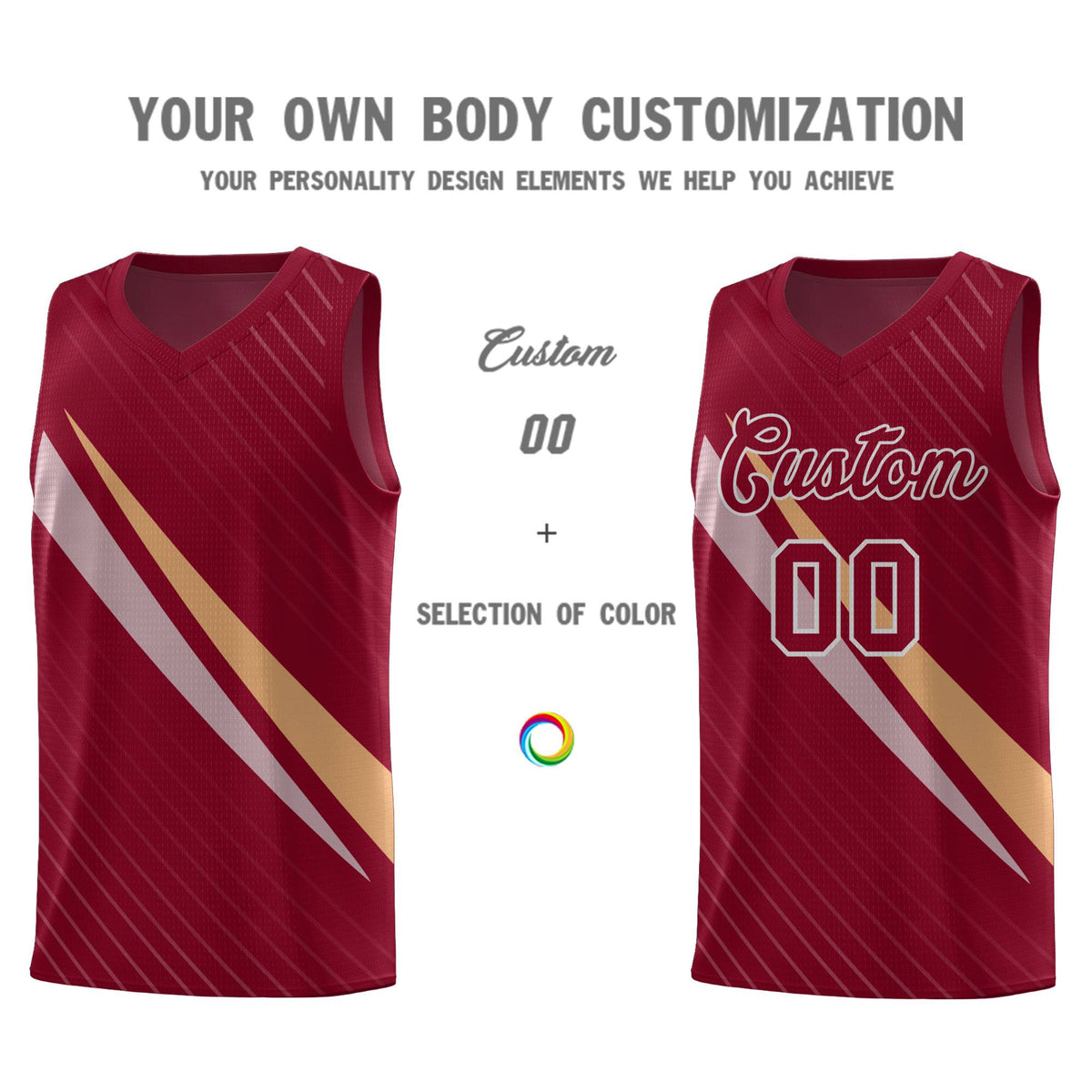 Custom Crimson Diagonal Pinstripe Pattern Color Block Sports Uniform Basketball Jersey|KXKSHOP