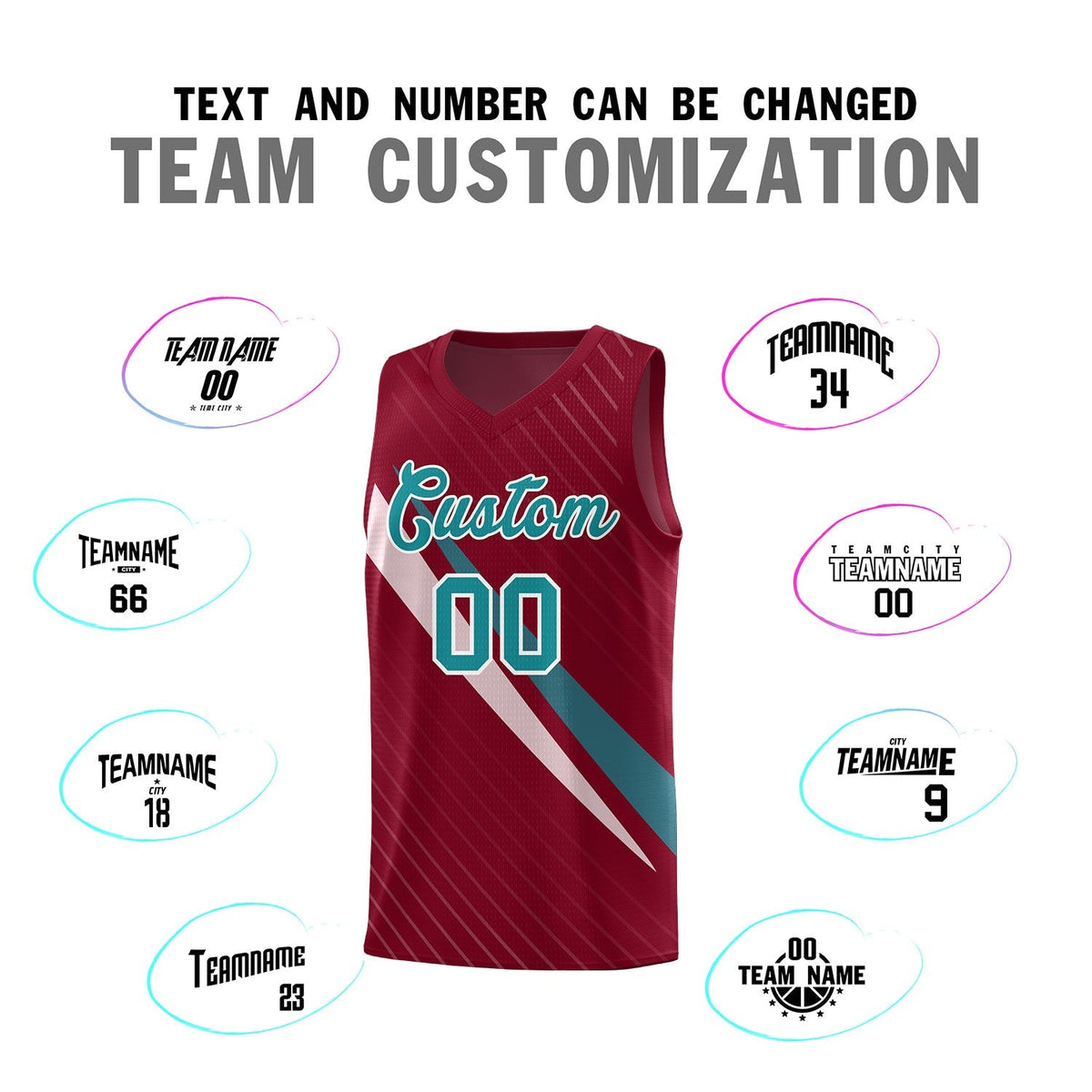 Custom Crimson Diagonal Pinstripe Pattern Color Block Sports Uniform Basketball Jersey|KXKSHOP