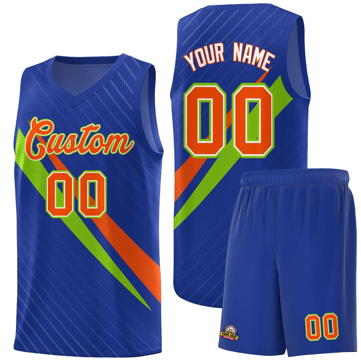 Custom Royal Diagonal Pinstripe Pattern Color Block Sports Uniform Basketball Jersey|KXKSHOP