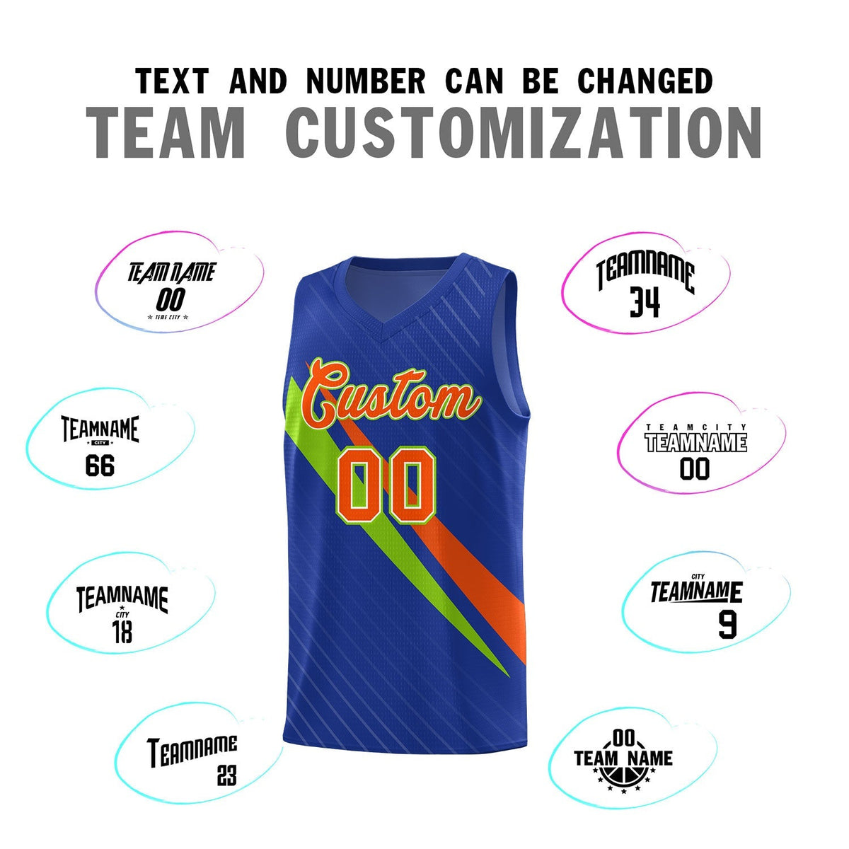 Custom Royal Diagonal Pinstripe Pattern Color Block Sports Uniform Basketball Jersey|KXKSHOP