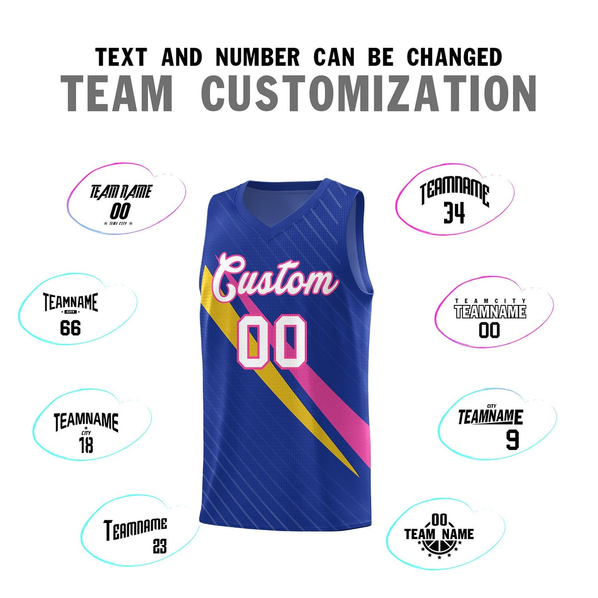 Custom Royal Diagonal Pinstripe Pattern Color Block Sports Uniform Basketball Jersey|KXKSHOP