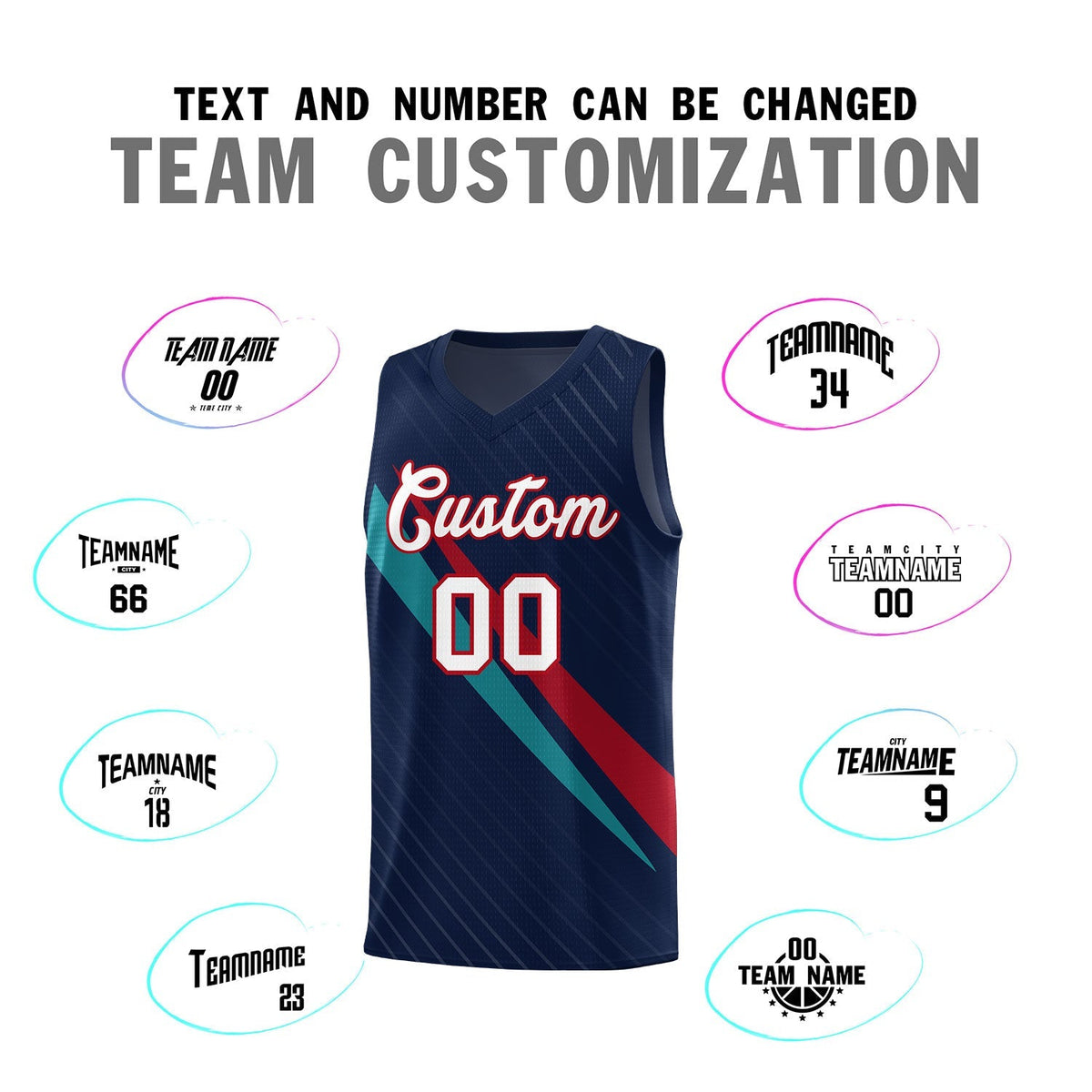 Custom Navy Diagonal Pinstripe Pattern Color Block Sports Uniform Basketball Jersey|KXKSHOP