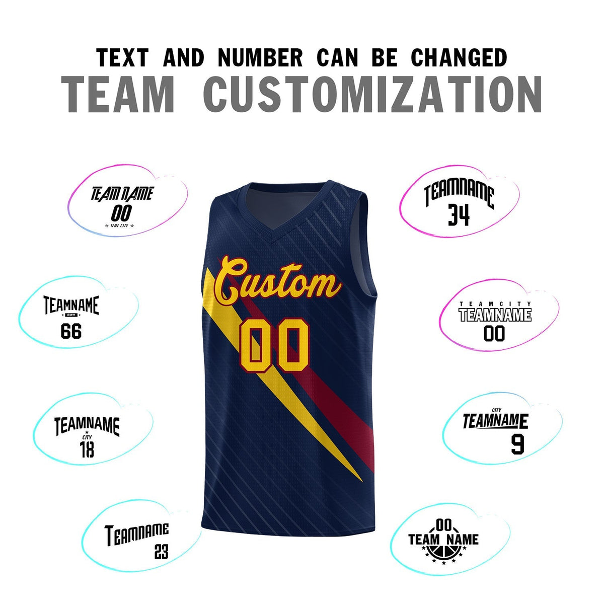 Custom Navy Diagonal Pinstripe Pattern Color Block Sports Uniform Basketball Jersey|KXKSHOP