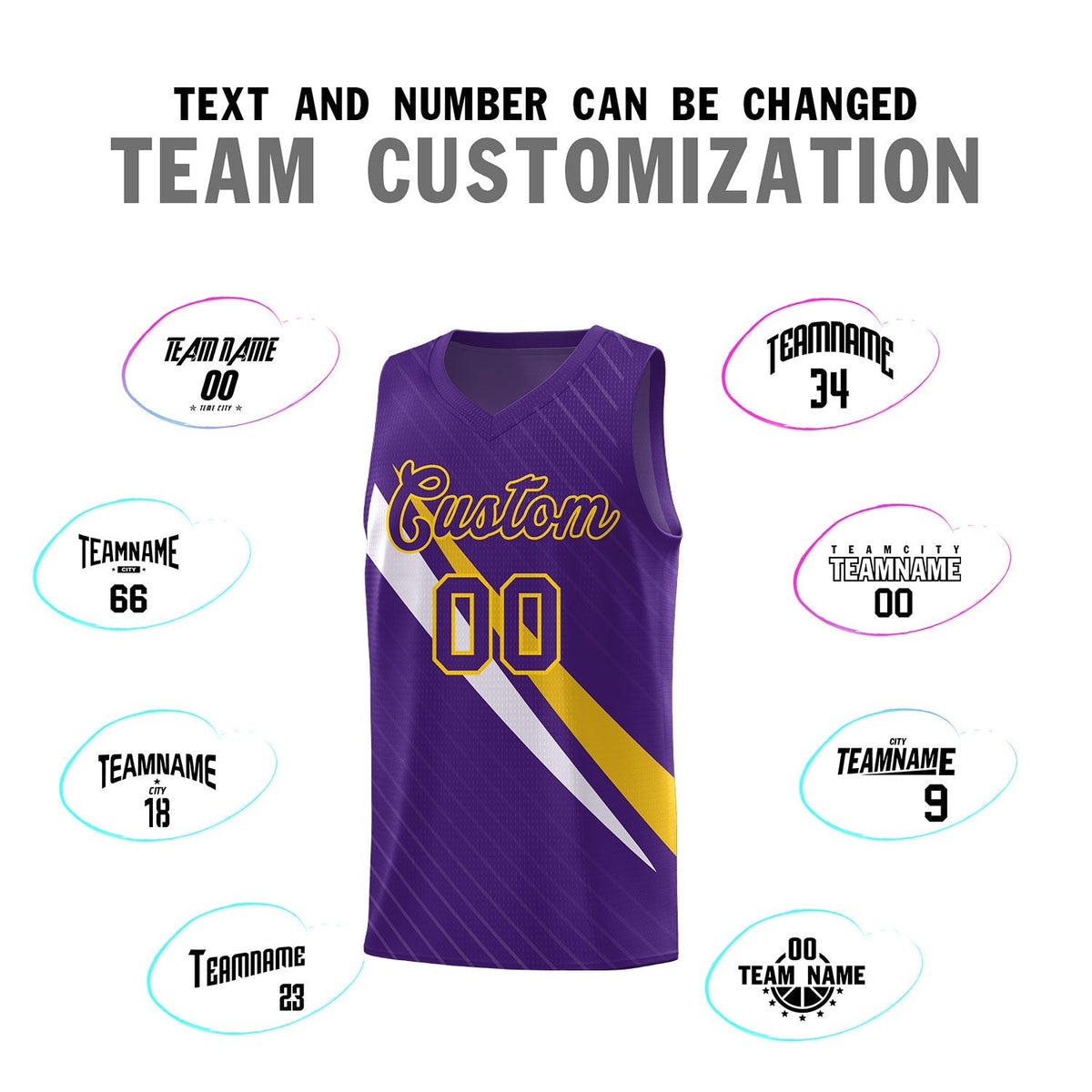 Custom Purple Diagonal Pinstripe Pattern Color Block Sports Uniform Basketball Jersey|KXKSHOP