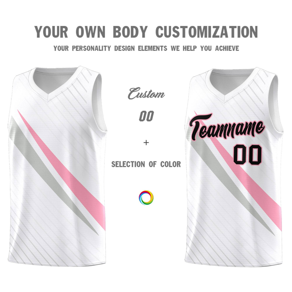 Custom White Diagonal Pinstripe Pattern Color Block Sports Uniform Basketball Jersey|KXKSHOP