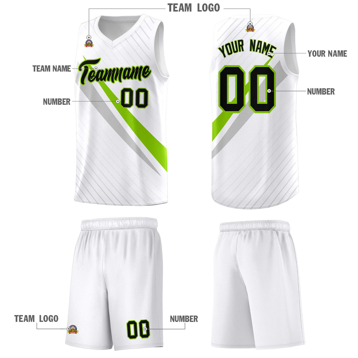 Custom White Diagonal Pinstripe Pattern Color Block Sports Uniform Basketball Jersey|KXKSHOP