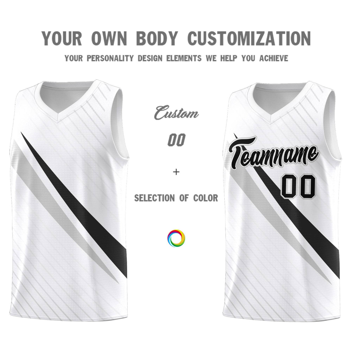 Custom White Diagonal Pinstripe Pattern Color Block Sports Uniform Basketball Jersey|KXKSHOP