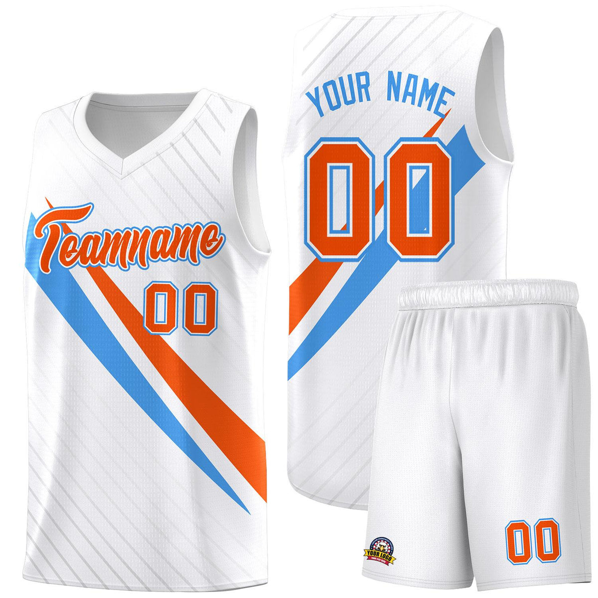 Custom White Diagonal Pinstripe Pattern Color Block Sports Uniform Basketball Jersey|KXKSHOP