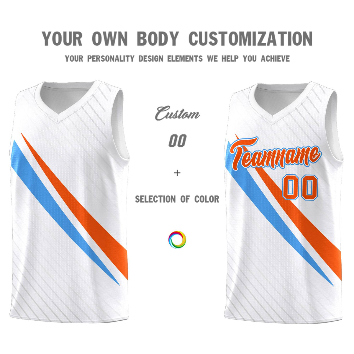 Custom White Diagonal Pinstripe Pattern Color Block Sports Uniform Basketball Jersey|KXKSHOP