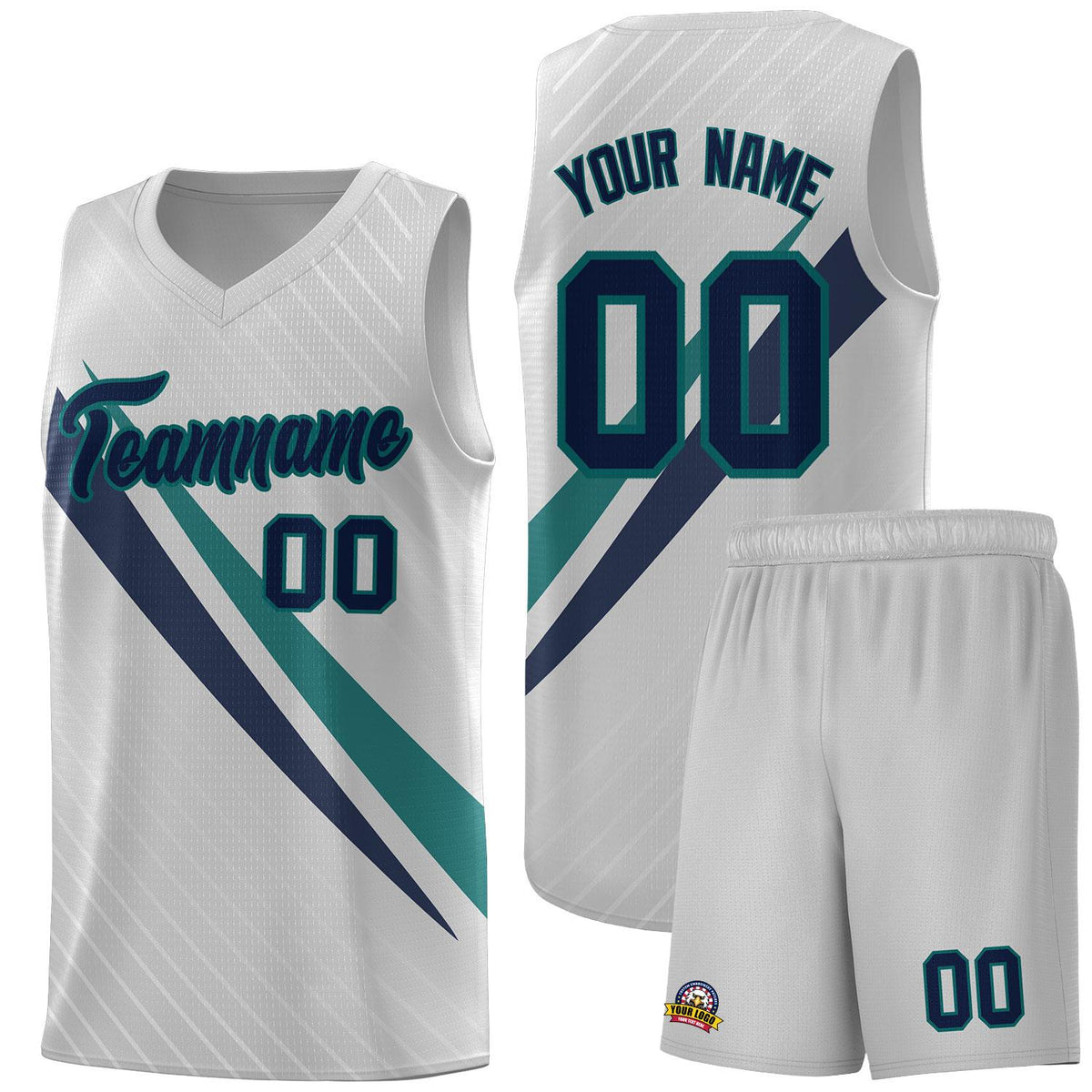 Custom Gray Diagonal Pinstripe Pattern Color Block Sports Uniform Basketball Jersey|KXKSHOP