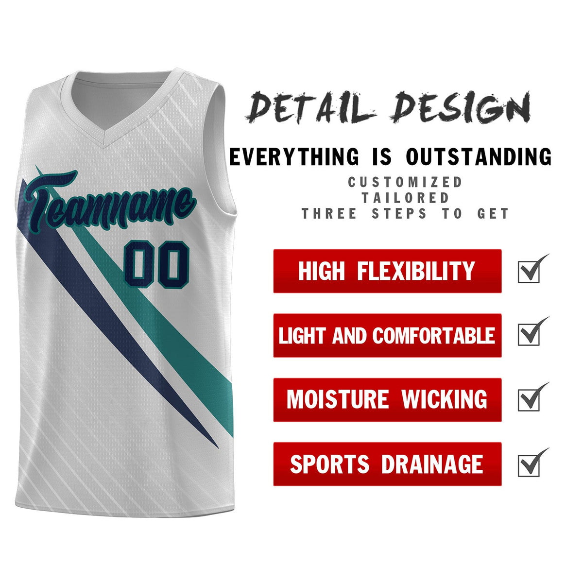 Custom Gray Diagonal Pinstripe Pattern Color Block Sports Uniform Basketball Jersey|KXKSHOP