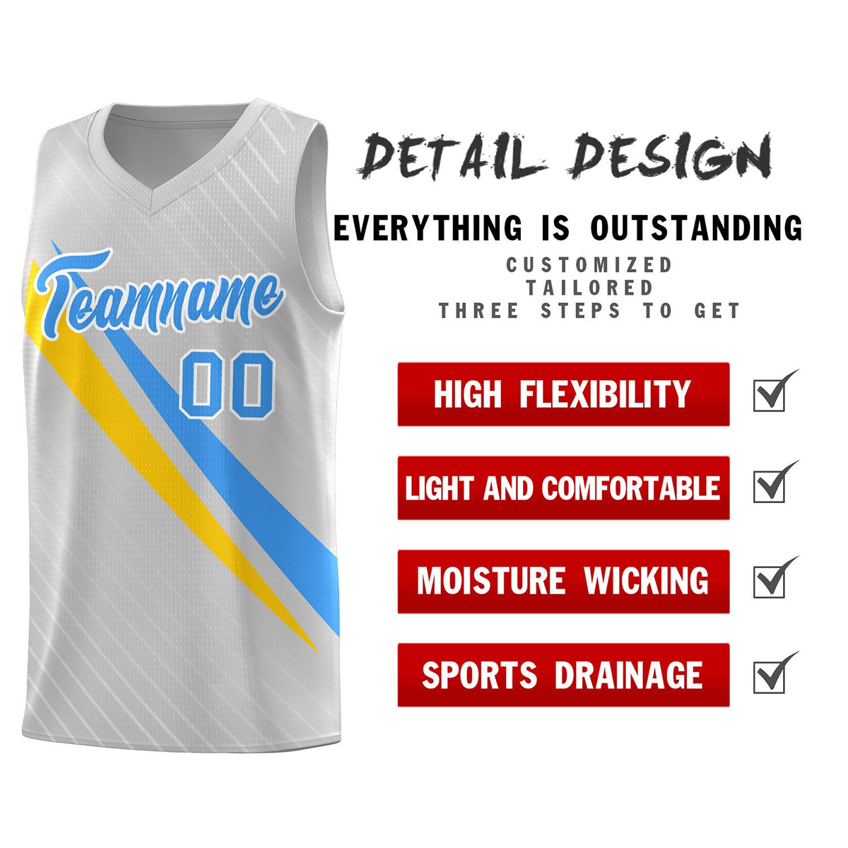 Custom Gray Diagonal Pinstripe Pattern Color Block Sports Uniform Basketball Jersey|KXKSHOP