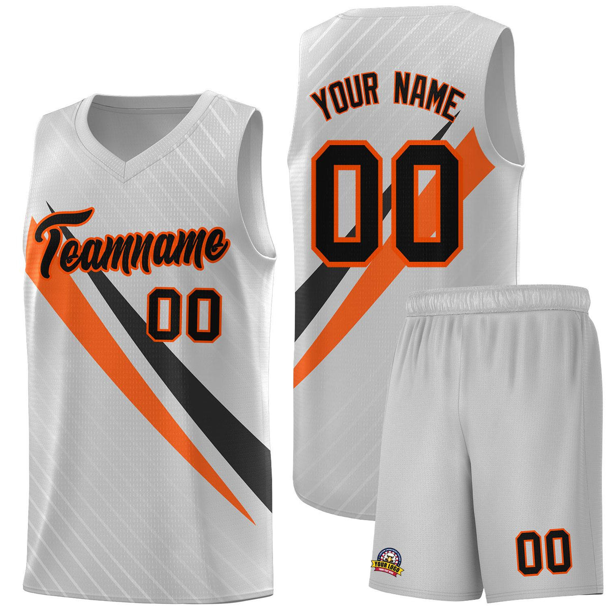 Custom Gray Diagonal Pinstripe Pattern Color Block Sports Uniform Basketball Jersey|KXKSHOP