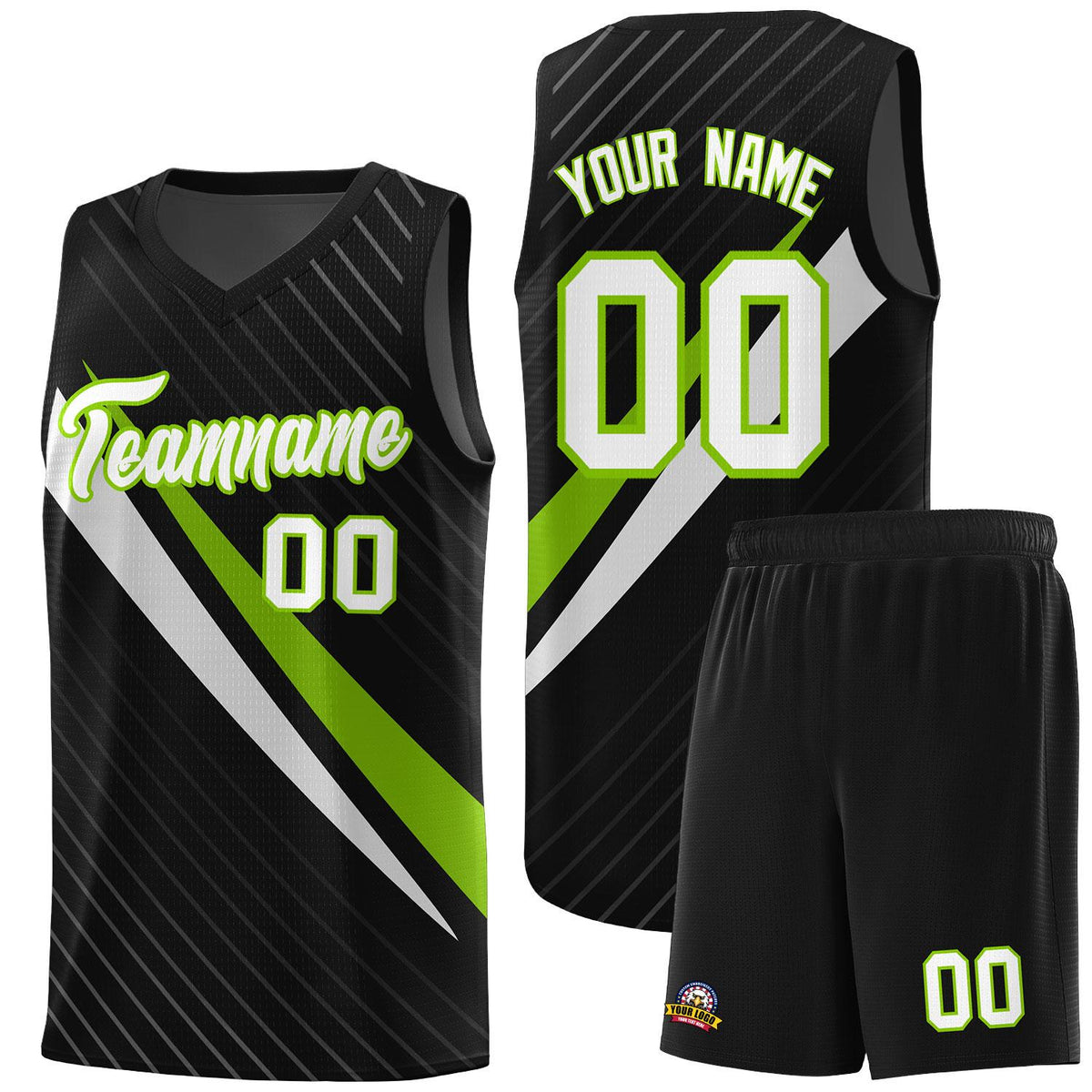 Custom Black Diagonal Pinstripe Pattern Color Block Sports Uniform Basketball Jersey|KXKSHOP