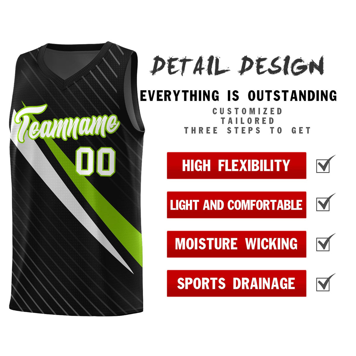 Custom Black Diagonal Pinstripe Pattern Color Block Sports Uniform Basketball Jersey|KXKSHOP