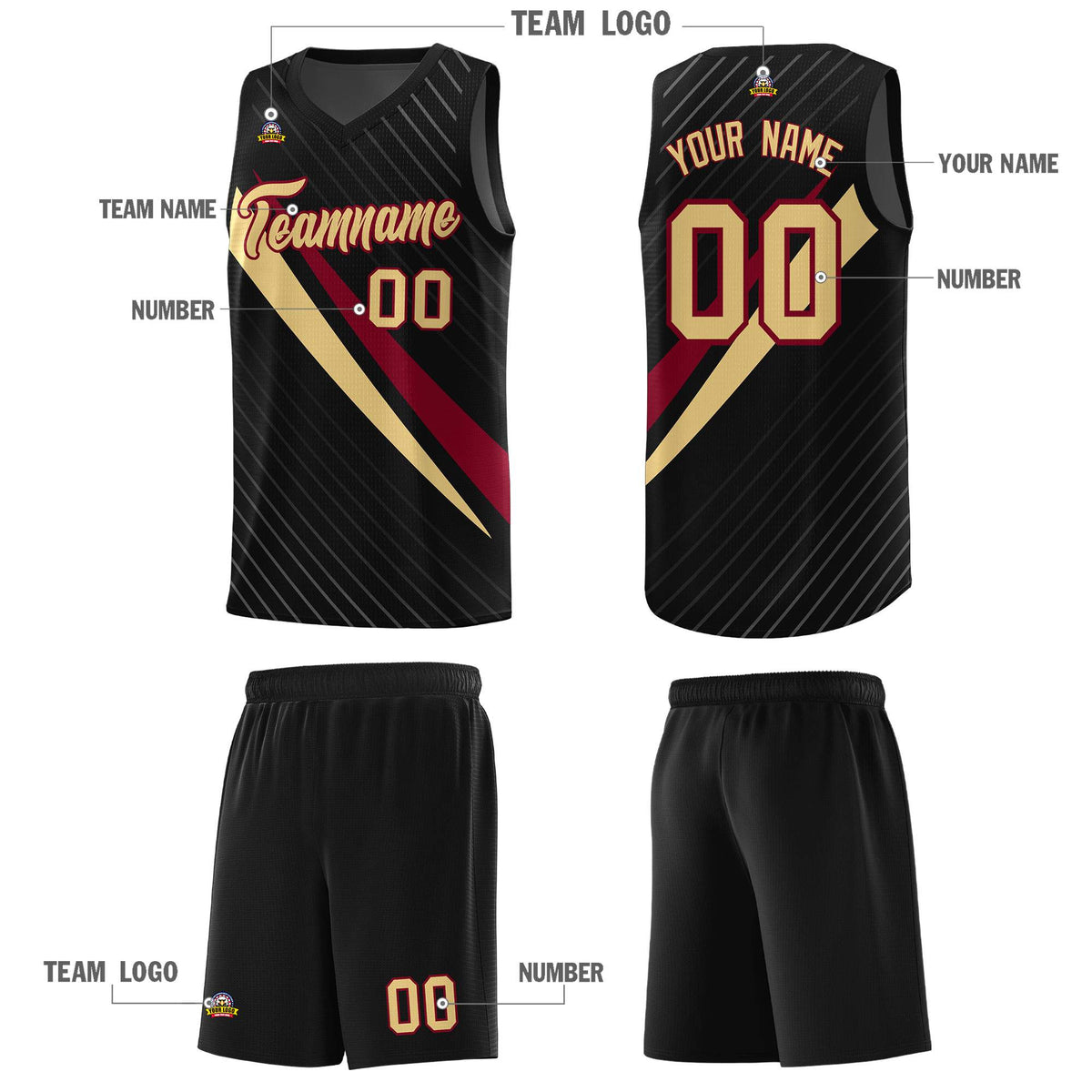 Custom Black Diagonal Pinstripe Pattern Color Block Sports Uniform Basketball Jersey|KXKSHOP