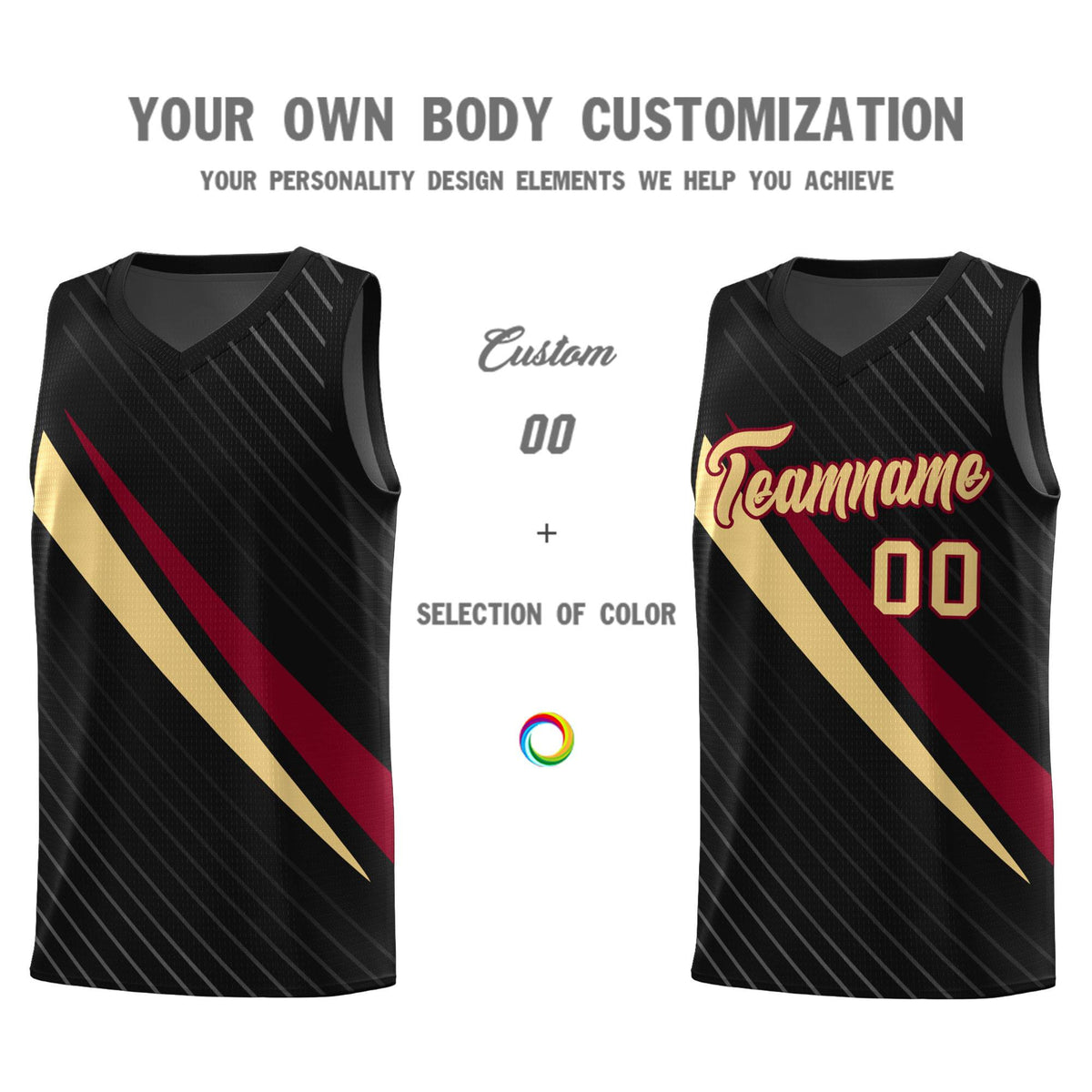 Custom Black Diagonal Pinstripe Pattern Color Block Sports Uniform Basketball Jersey|KXKSHOP