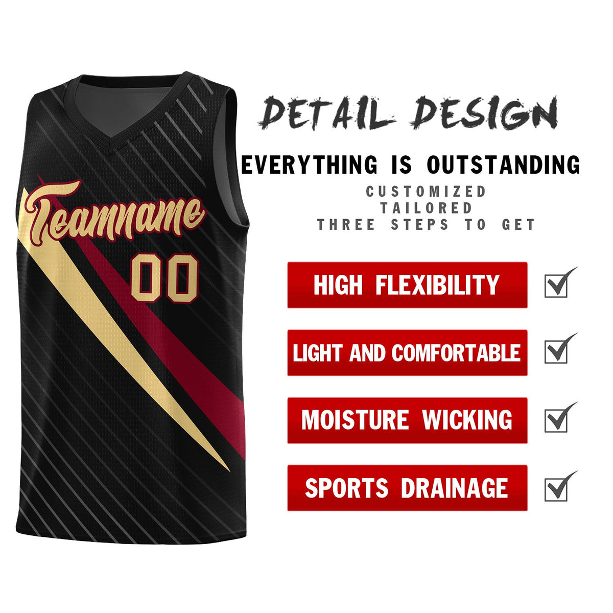 Custom Black Diagonal Pinstripe Pattern Color Block Sports Uniform Basketball Jersey|KXKSHOP