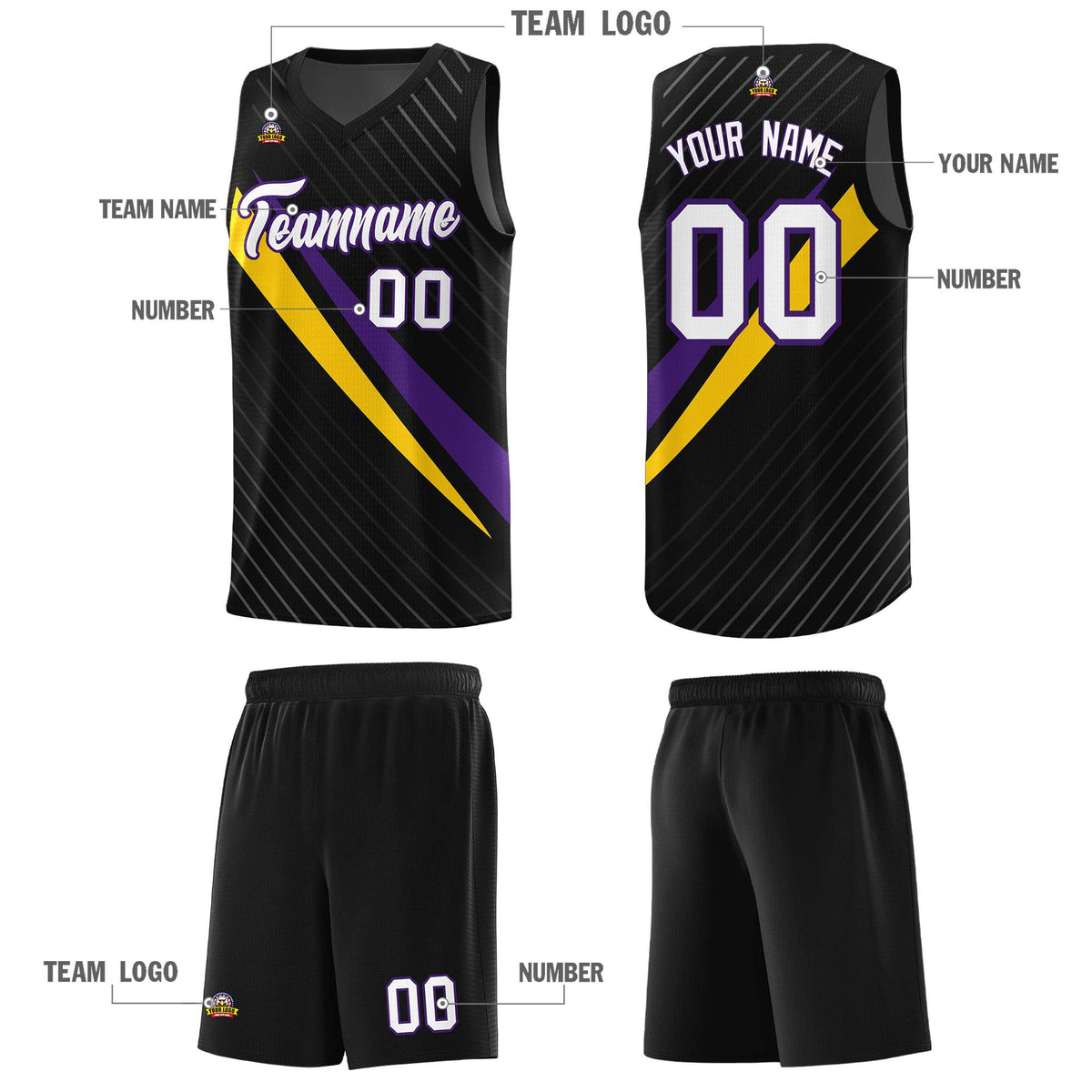 Custom Black Diagonal Pinstripe Pattern Color Block Sports Uniform Basketball Jersey|KXKSHOP