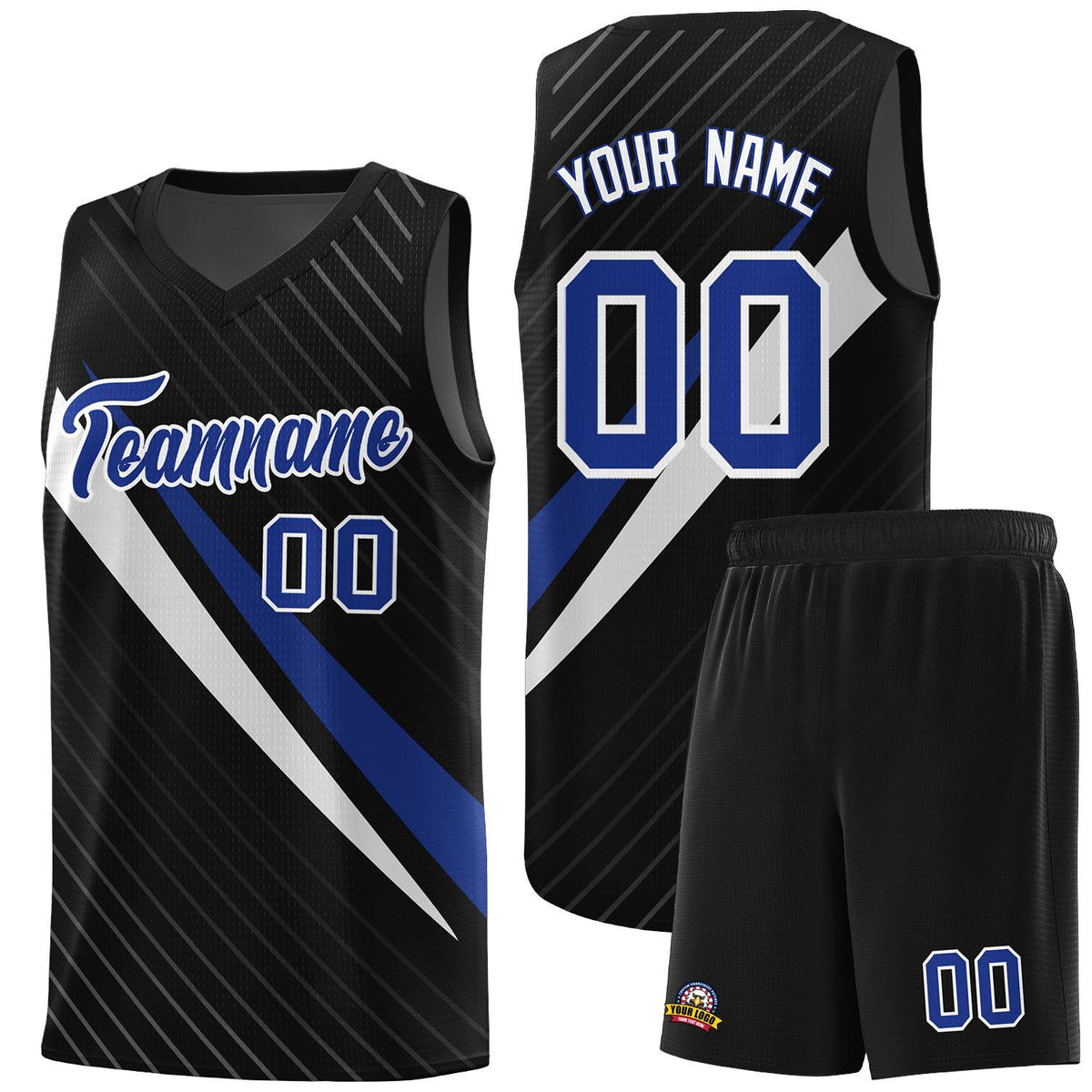 Custom Black Diagonal Pinstripe Pattern Color Block Sports Uniform Basketball Jersey|KXKSHOP