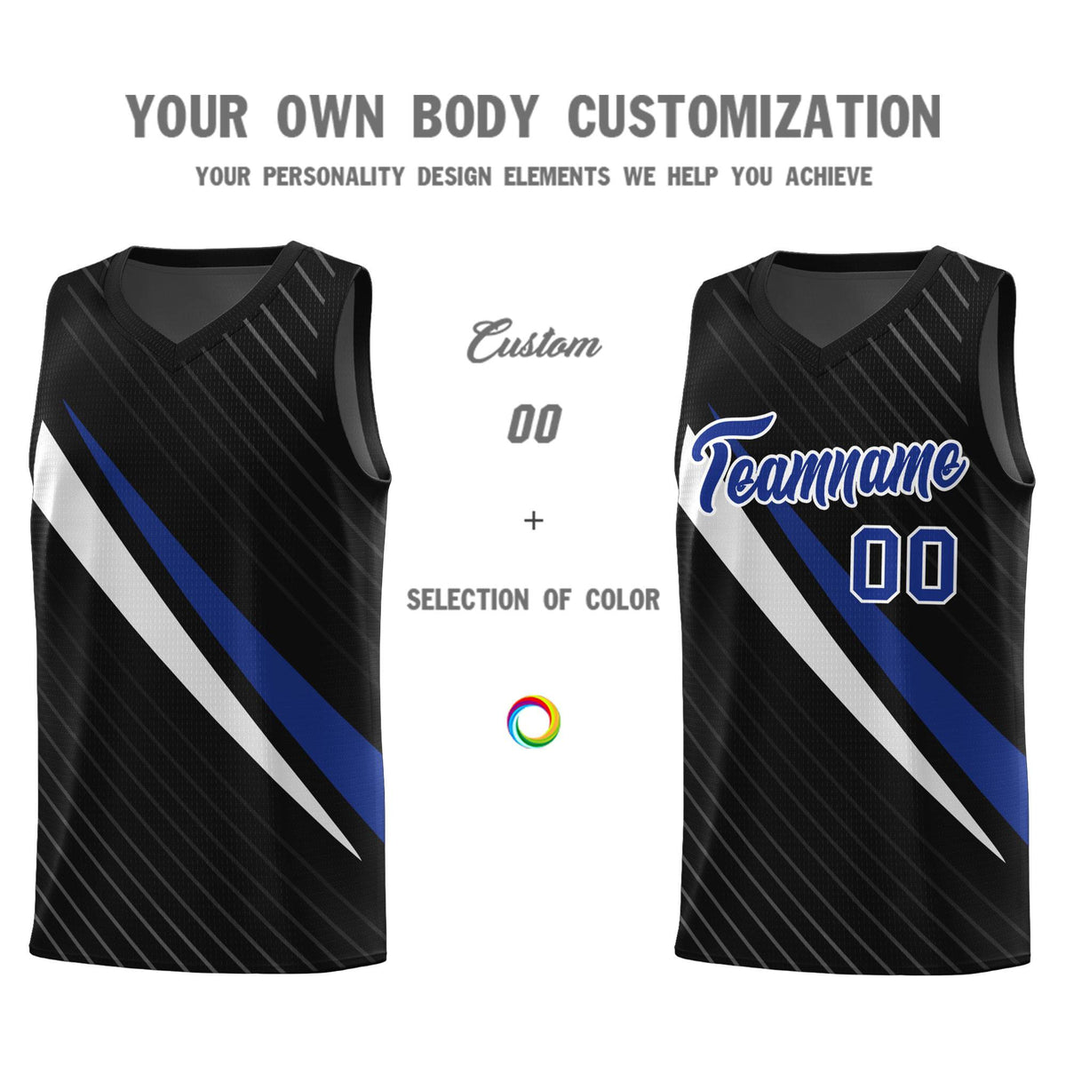 Custom Black Diagonal Pinstripe Pattern Color Block Sports Uniform Basketball Jersey|KXKSHOP