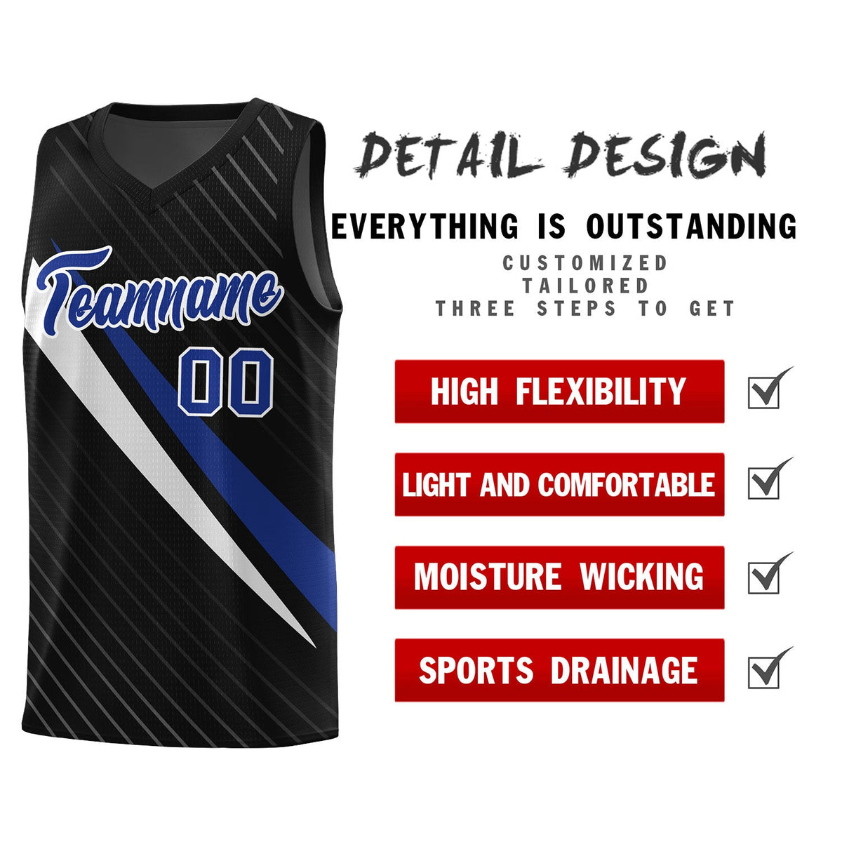 Custom Black Diagonal Pinstripe Pattern Color Block Sports Uniform Basketball Jersey|KXKSHOP
