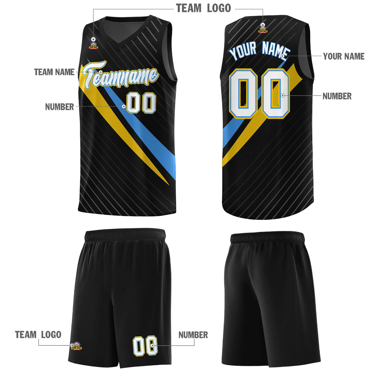 Custom Black Diagonal Pinstripe Pattern Color Block Sports Uniform Basketball Jersey|KXKSHOP