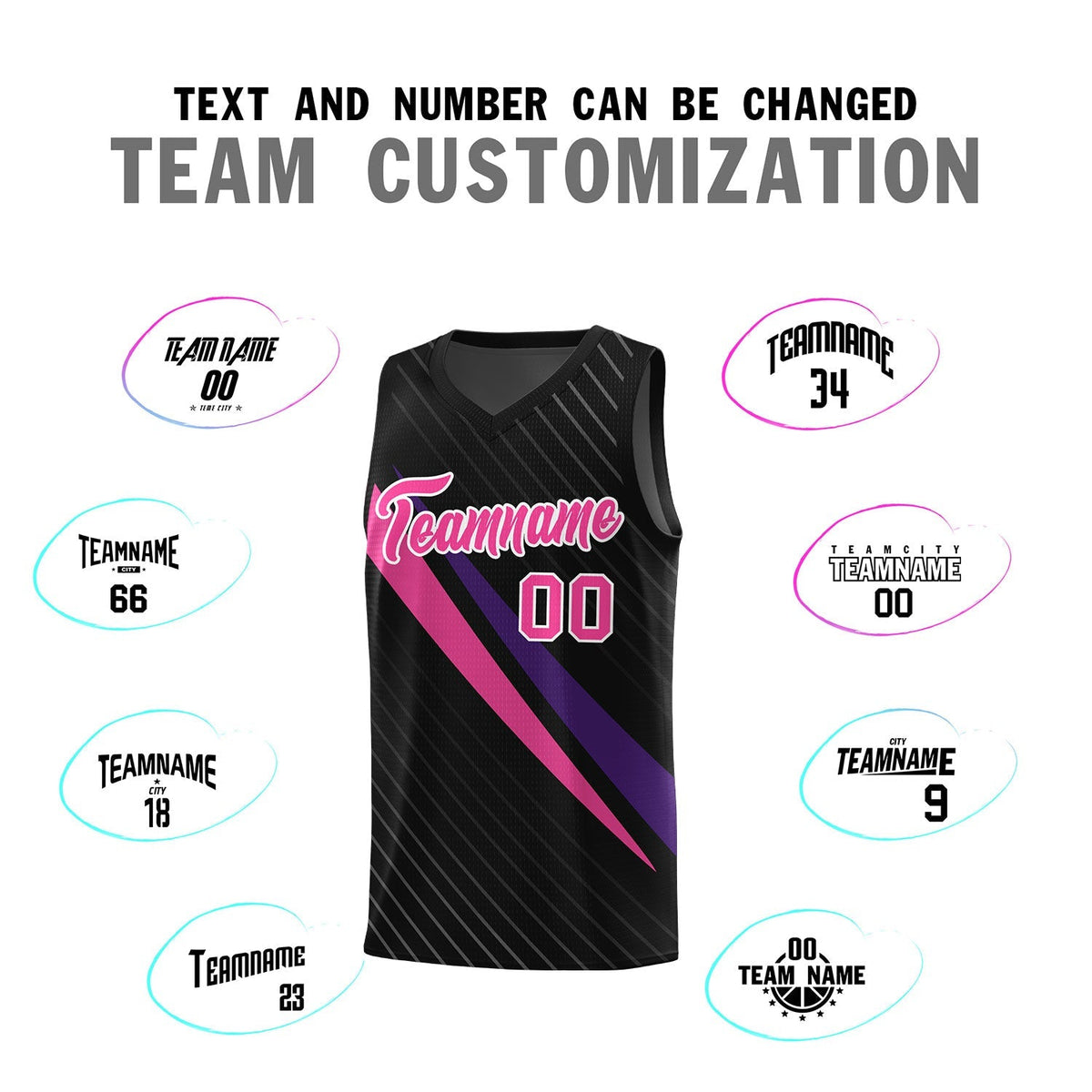 Custom Black Diagonal Pinstripe Pattern Color Block Sports Uniform Basketball Jersey|KXKSHOP