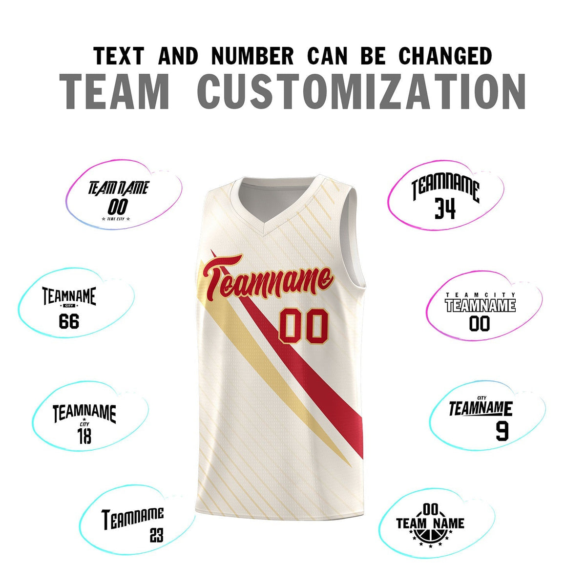 Custom Cream Diagonal Pinstripe Pattern Color Block Sports Uniform Basketball Jersey|KXKSHOP