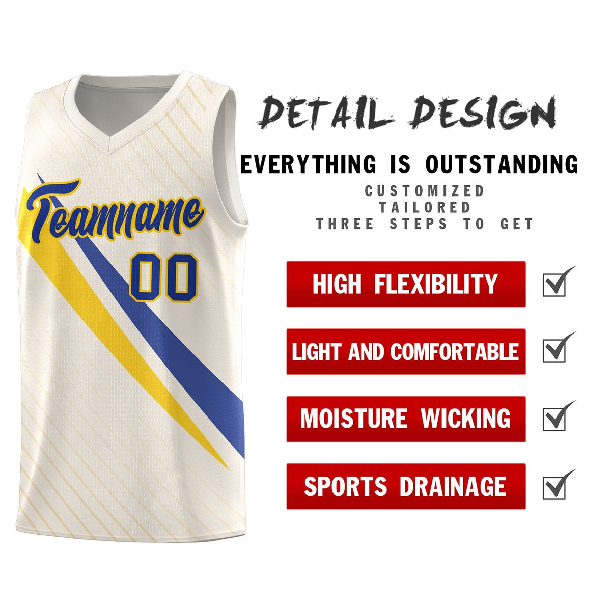 Custom Cream Diagonal Pinstripe Pattern Color Block Sports Uniform Basketball Jersey|KXKSHOP