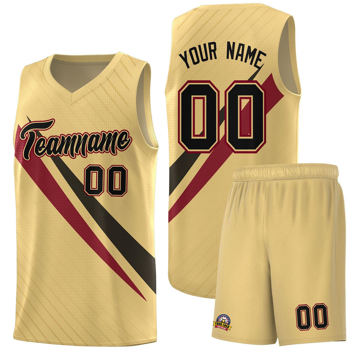 Custom Khaki Diagonal Pinstripe Pattern Color Block Sports Uniform Basketball Jersey|KXKSHOP