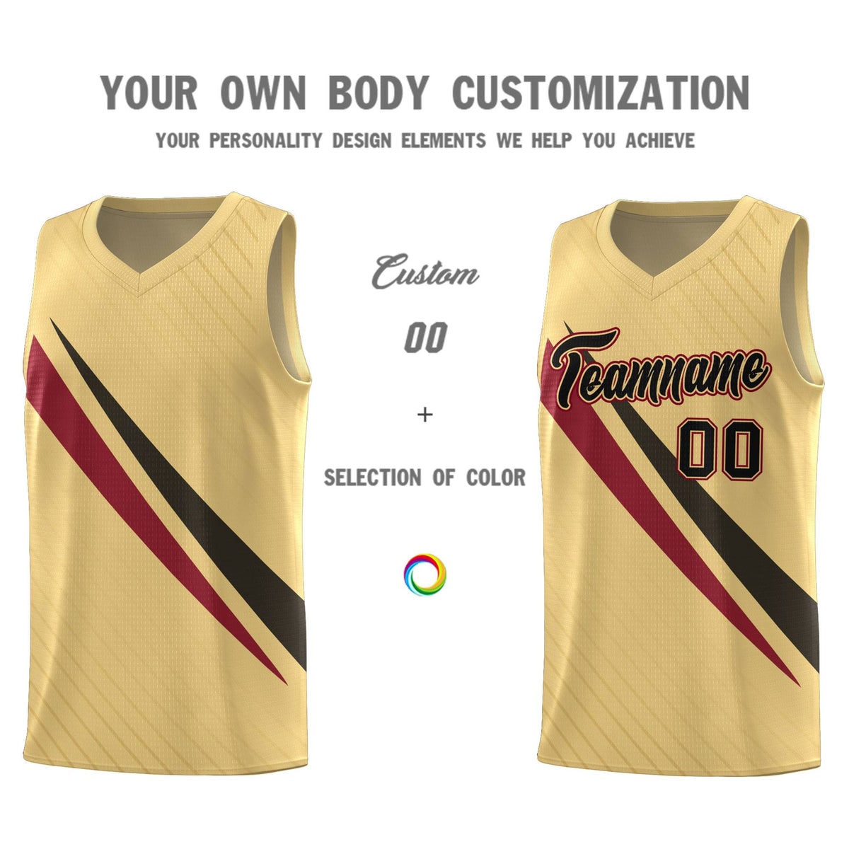 Custom Khaki Diagonal Pinstripe Pattern Color Block Sports Uniform Basketball Jersey|KXKSHOP