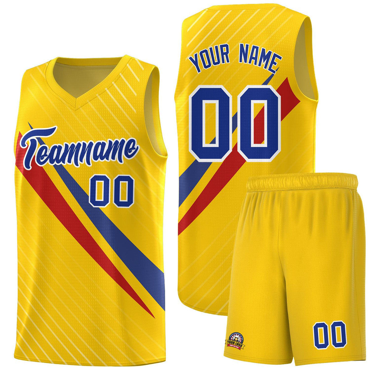 Custom Gold Diagonal Pinstripe Pattern Color Block Sports Uniform Basketball Jersey|KXKSHOP