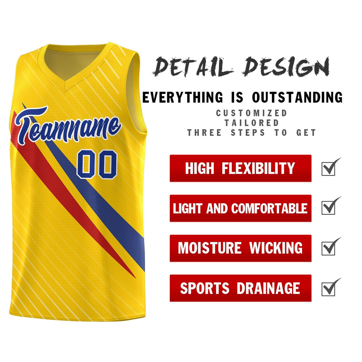 Custom Gold Diagonal Pinstripe Pattern Color Block Sports Uniform Basketball Jersey|KXKSHOP
