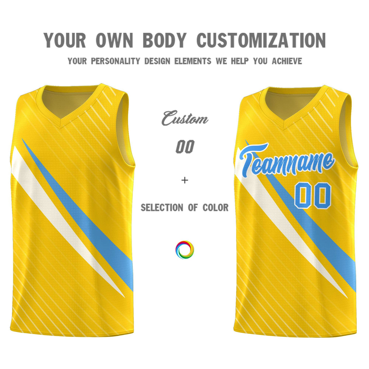 Custom Gold Diagonal Pinstripe Pattern Color Block Sports Uniform Basketball Jersey|KXKSHOP