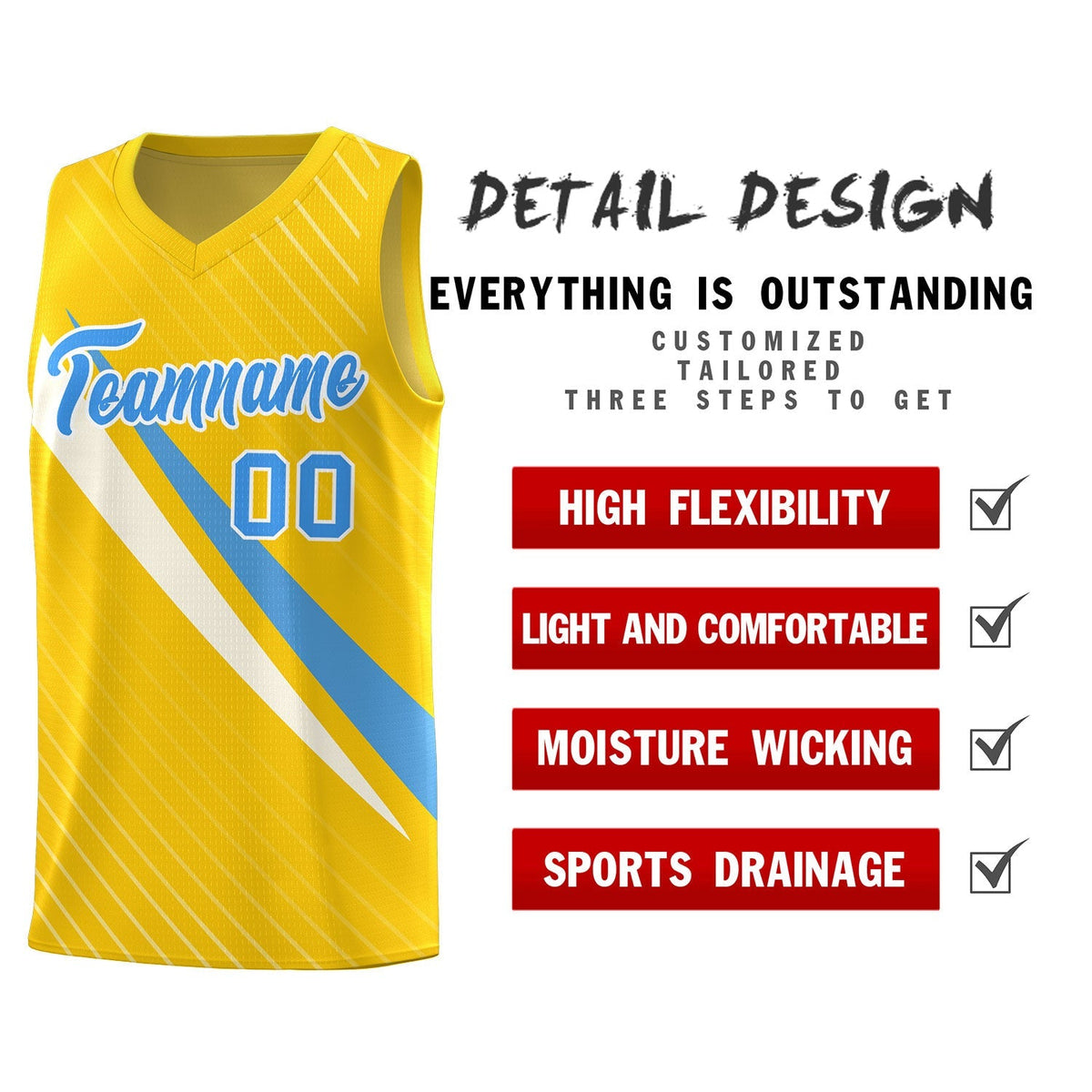 Custom Gold Diagonal Pinstripe Pattern Color Block Sports Uniform Basketball Jersey|KXKSHOP
