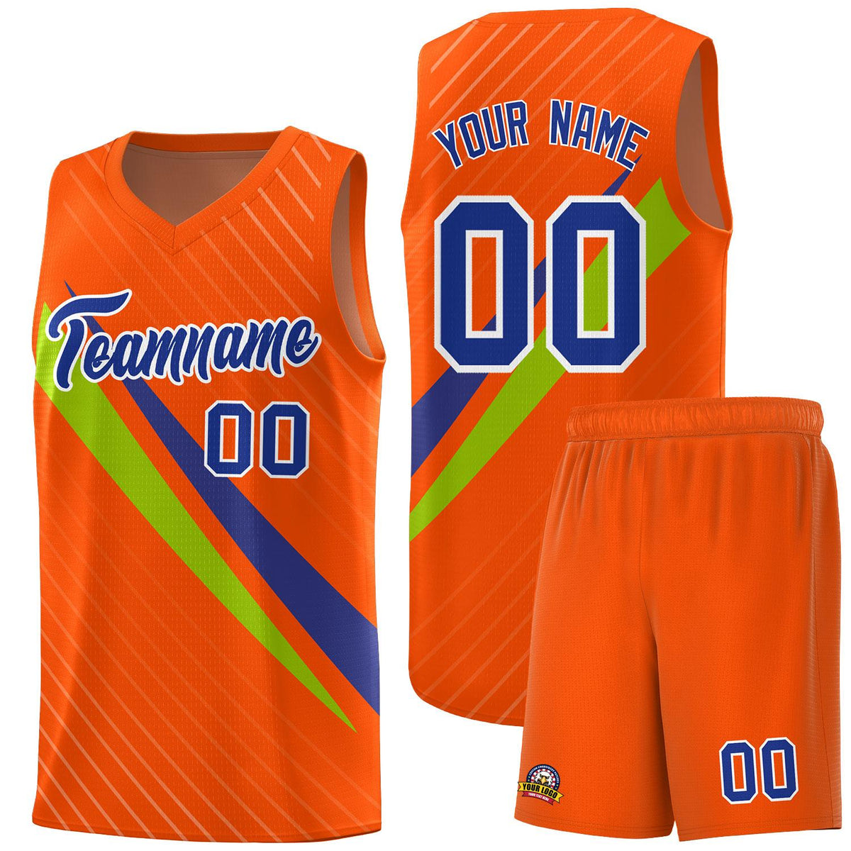 Custom Orange Diagonal Pinstripe Pattern Color Block Sports Uniform Basketball Jersey|KXKSHOP