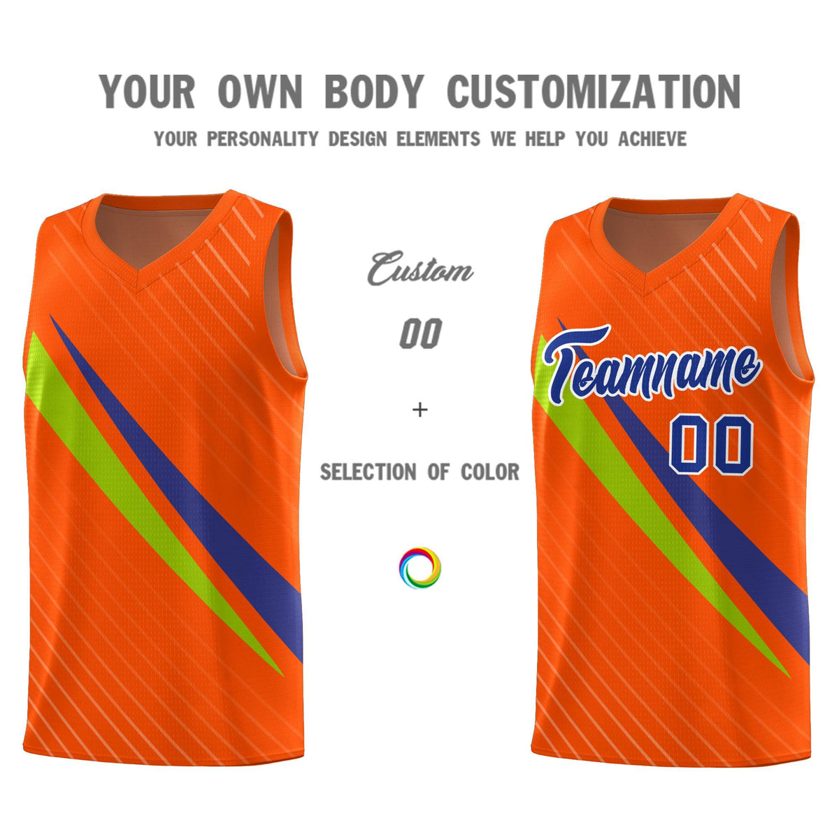 Custom Orange Diagonal Pinstripe Pattern Color Block Sports Uniform Basketball Jersey|KXKSHOP