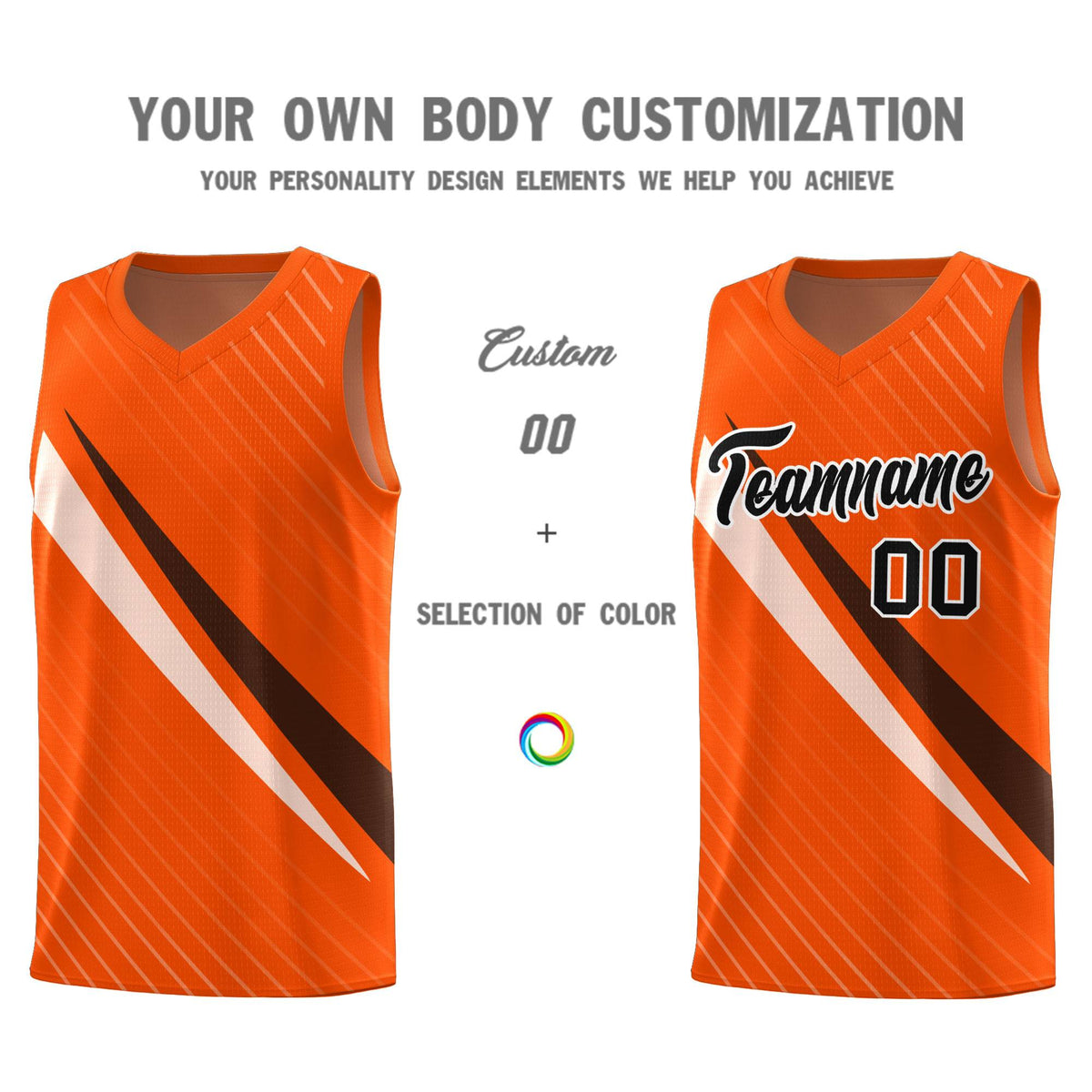 Custom Orange Diagonal Pinstripe Pattern Color Block Sports Uniform Basketball Jersey|KXKSHOP