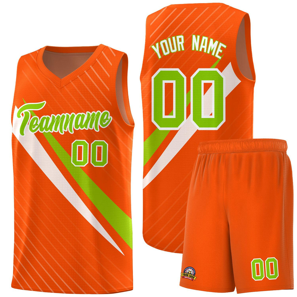 Custom Orange Diagonal Pinstripe Pattern Color Block Sports Uniform Basketball Jersey|KXKSHOP