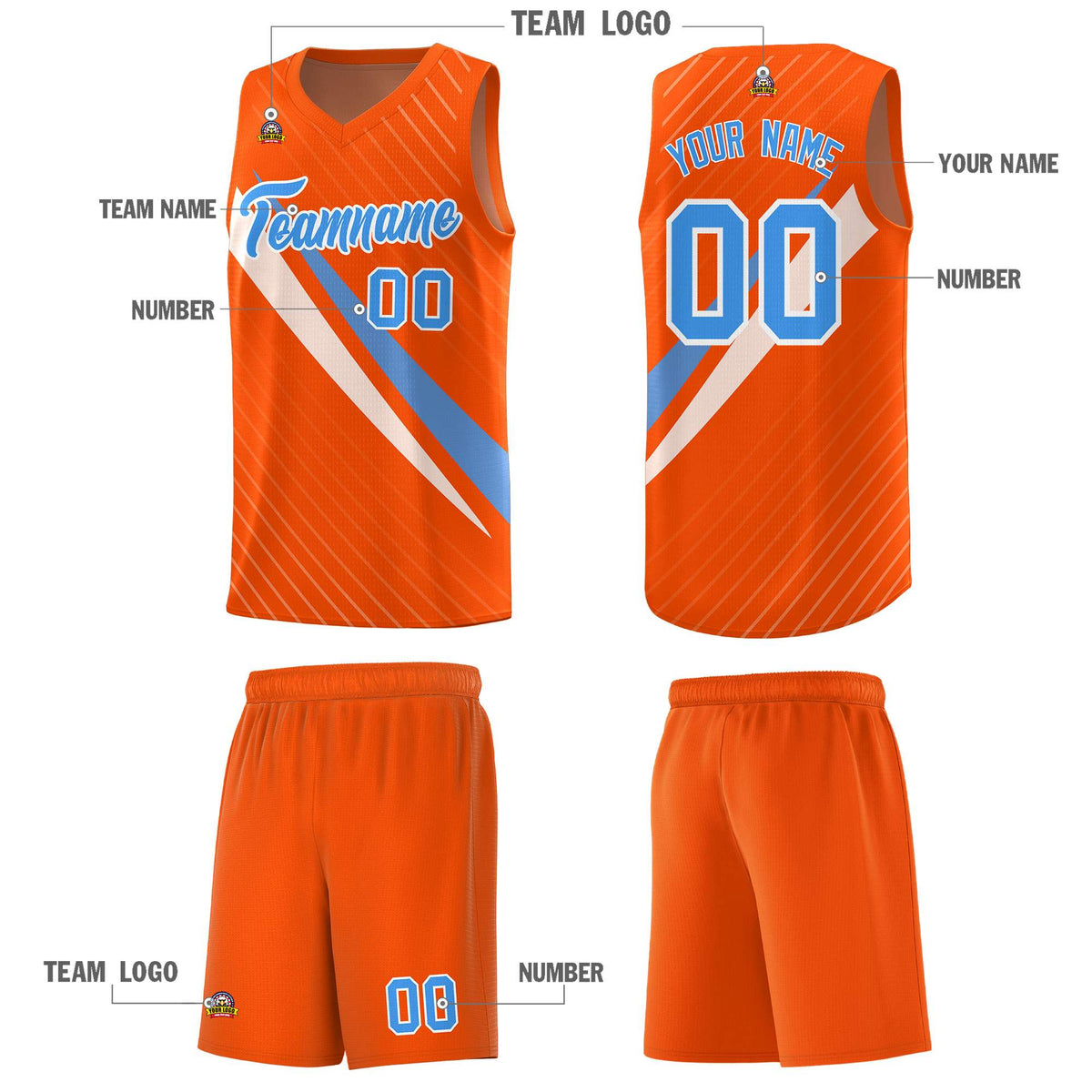 Custom Orange Diagonal Pinstripe Pattern Color Block Sports Uniform Basketball Jersey|KXKSHOP