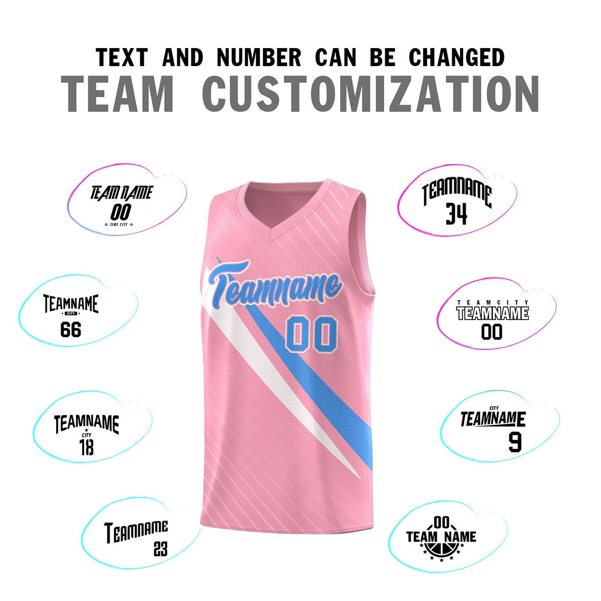 Custom Light Pink Diagonal Pinstripe Pattern Color Block Sports Uniform Basketball Jersey|KXKSHOP