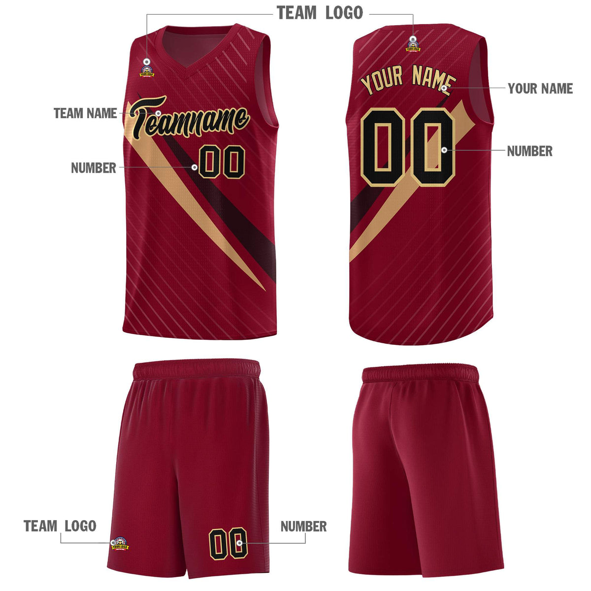 Custom Crimson Diagonal Pinstripe Pattern Color Block Sports Uniform Basketball Jersey|KXKSHOP