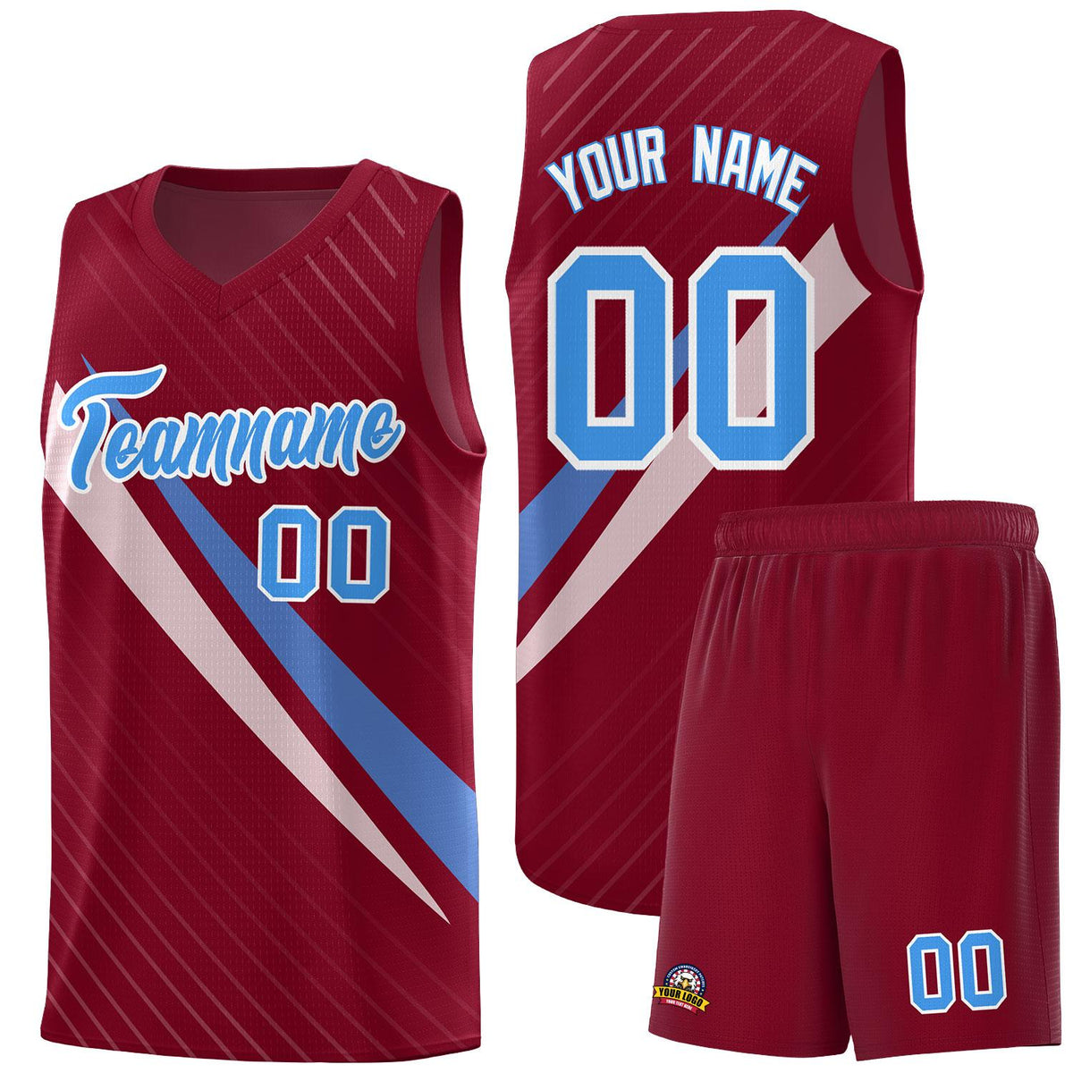 Custom Crimson Diagonal Pinstripe Pattern Color Block Sports Uniform Basketball Jersey|KXKSHOP