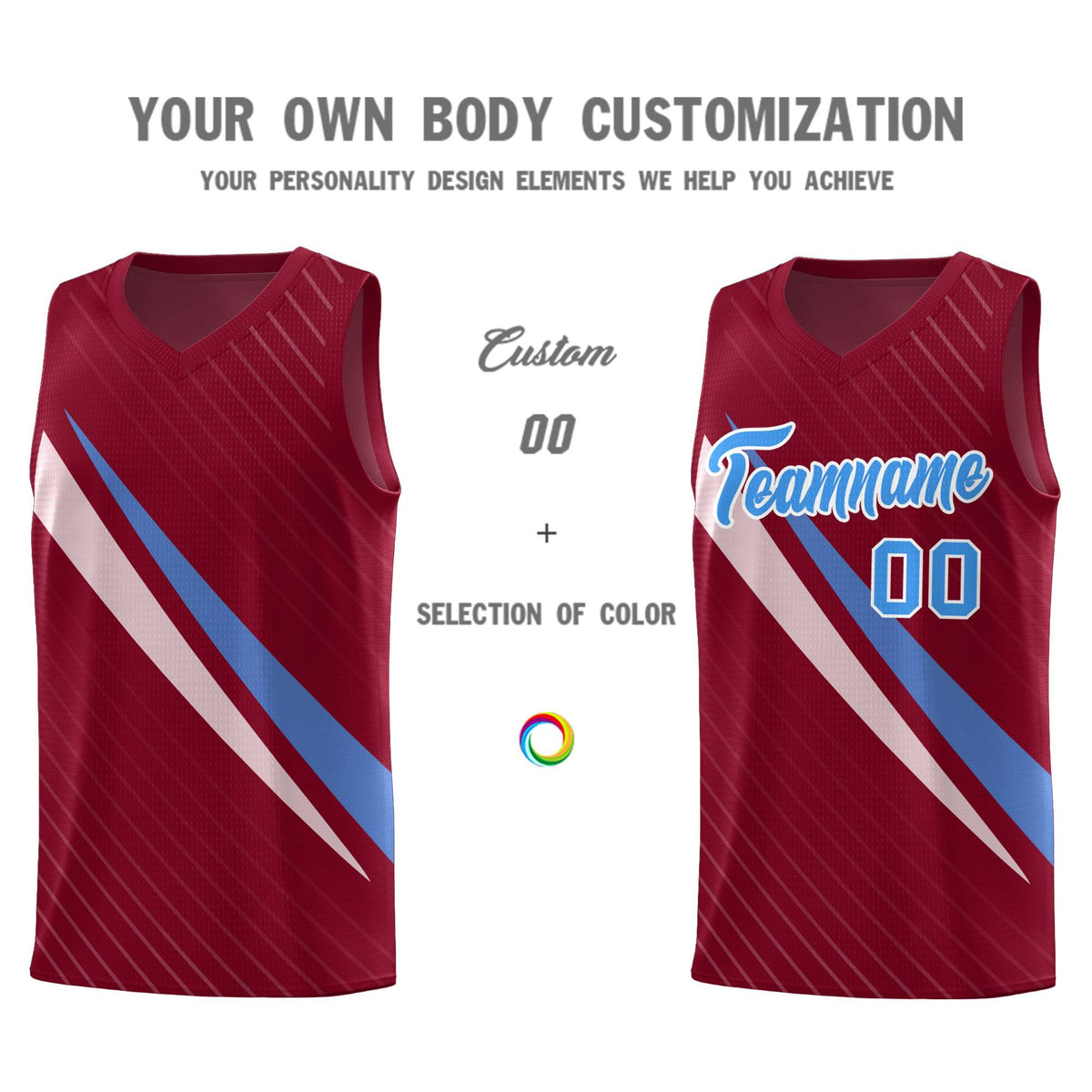 Custom Crimson Diagonal Pinstripe Pattern Color Block Sports Uniform Basketball Jersey|KXKSHOP