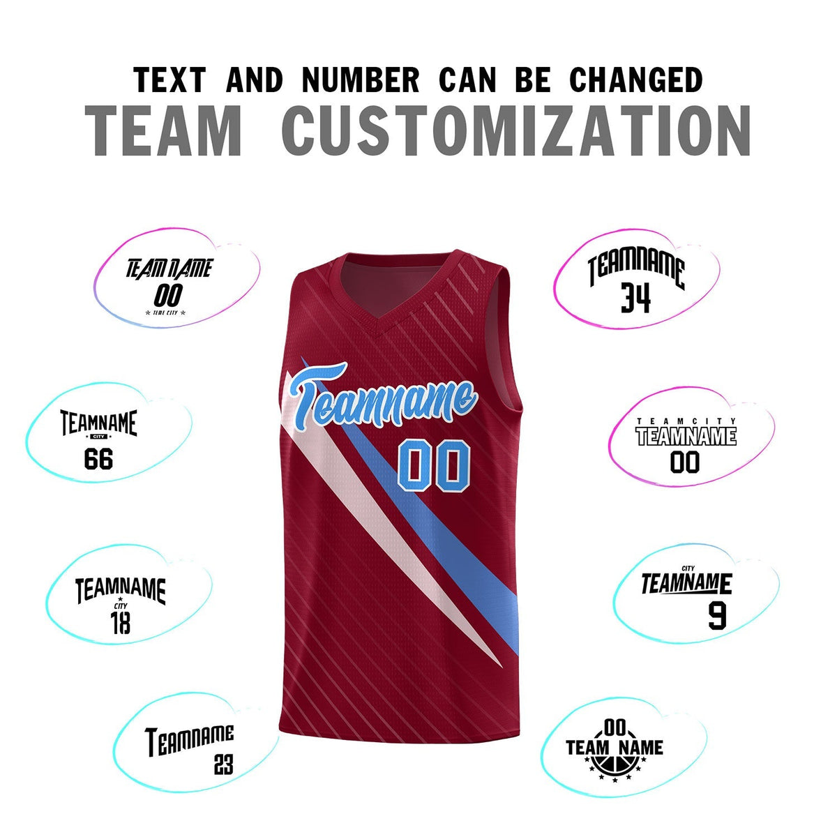 Custom Crimson Diagonal Pinstripe Pattern Color Block Sports Uniform Basketball Jersey|KXKSHOP