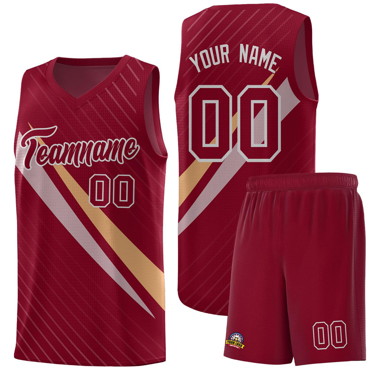 Custom Crimson Diagonal Pinstripe Pattern Color Block Sports Uniform Basketball Jersey|KXKSHOP